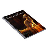 タビーキャット暖かい照明アニマル白熱［赤熱］光を放つオーラ ノートブック (右側)