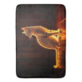 タビーキャット暖かい照明アニマル白熱［赤熱］光を放つオーラ バスマット (正面縦)