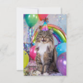 タビーキャット誕生日カード、キャットバースデーキャット、虎猫B 出欠カード (裏面)