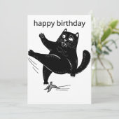 タビーキャット誕生日カード、キャットバースデーキャット、虎猫B 招待状 (スタンド正面)