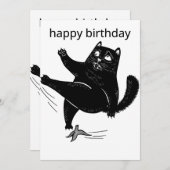 タビーキャット誕生日カード、キャットバースデーキャット、虎猫B 招待状 (正面/裏面)