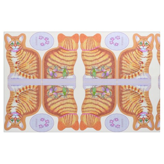 タビーキャット踊りネズミ枕 ファブリック (ヤード)