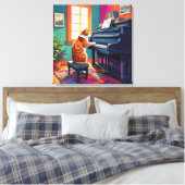 タビーキャット遊のピアノ キャンバスプリント (インサイチュ (寝室))