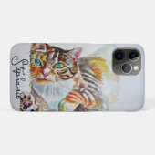 タビーキャット 猫 ペットアート 水彩 レディース財布 Case-Mate iPhoneケース (裏面(横))