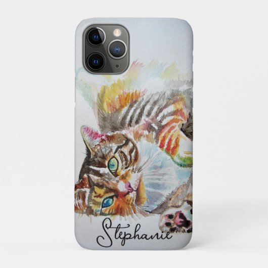 タビーキャット 猫 ペットアート 水彩 レディース財布 Case-Mate iPhoneケース (裏)