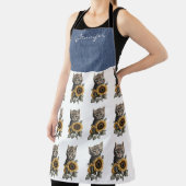 タビーパーソナライズされたキャットフラワーオールオーバープリントエプロン エプロン (インサイチュ)