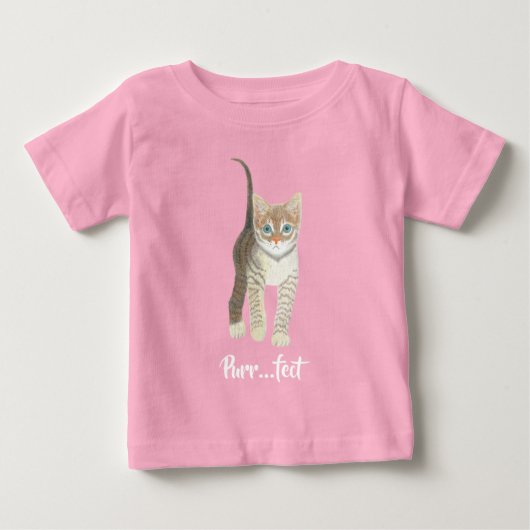 タビー子猫 ピンク ベビーTシャツ (正面)