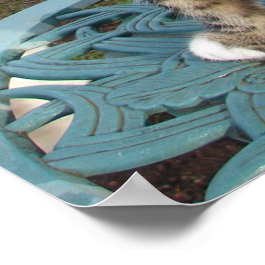 タビー猫かわいい猫ストライプの誕生日ウォールのポスター ポスター (角)