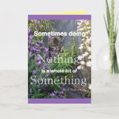 タビー猫と花かわいい引用文猫グッズ カード (正面)