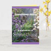 タビー猫と花かわいい引用文猫グッズ カード (黄色い花)