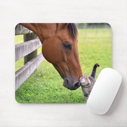 タビー猫と農場の馬 マウスパッド (マウス)