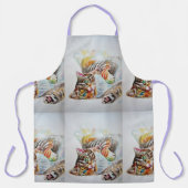 タビー猫のかわいい水彩猫をペットにする動物エプロン エプロン (正面)