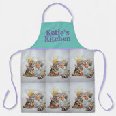 タビー猫のかわいい水彩猫をペットにする動物エプロン エプロン (正面)