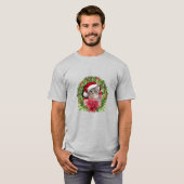 タビー猫のクリスマスリース Tシャツ (正面フル)