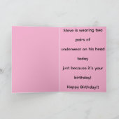 タビー猫のスティーブが履いた下着2枚 カード (内部)