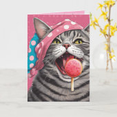 タビー猫のスティーブが履いた下着2枚 カード (黄色い花)