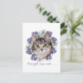 タビー猫のワスレナグサ ポストカード (スタンド正面)