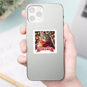 タビー猫の新年祝い シール (スマートフォン)