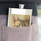 タビー猫の鉛筆スケッチ フラスク (インサイチュ)