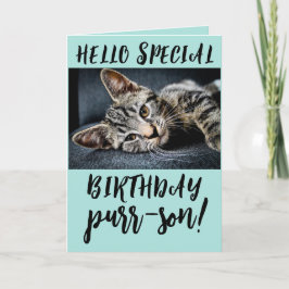 タビー猫キッテン誕生日グリーティングカード カード