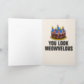 タビー猫ボウタイ誕生日グリーティングカード カード (内部)