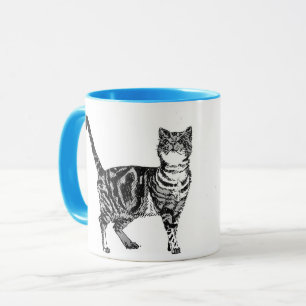 タビー猫マグ ブルー マグカップ