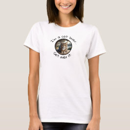 タビー猫ラバー カスタムテキスト付き Tシャツ