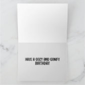 タビー猫眠り誕生日グリーティングカード カード (内部)