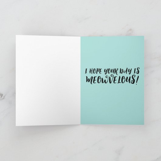 タビー猫誕生日グリーティングカード カード (内部)