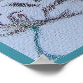 タビー猫 かわいい 面白い 活発な猫たち ティール 羊毛 ポスター (角)