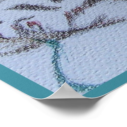 タビー猫 かわいい 面白い 活発な猫たち ティール 羊毛 ポスター (角)