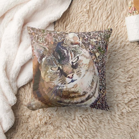 タビー猫 クッション (ブランケット)