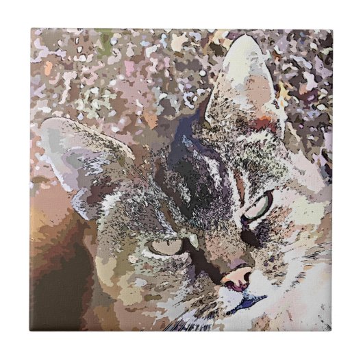 タビー猫 タイル (正面)