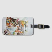 タビー猫 ペット アート 水彩 レディース財布 ラゲッジタグ (正面横)