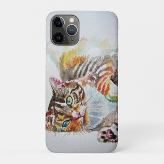 タビー猫 ペット アート 水彩 レディース ウォレット Case-Mate iPhoneケース (裏)