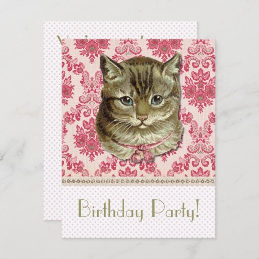タビー猫 招待状 (正面/裏面)