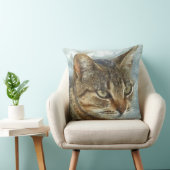 タビー素晴らしキャットクローズアップグラファイト鉛筆ポルトラ クッション (椅子)