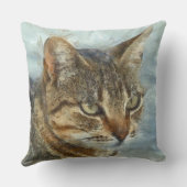 タビー素晴らしキャットクローズアップグラファイト鉛筆ポルトラ クッション (裏面)