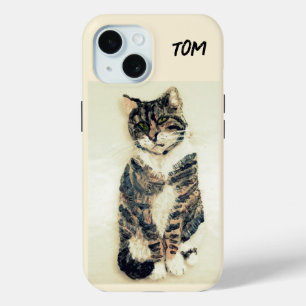 タビー絵画キャッパーソナライズされたト iPhone 15ケース