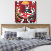 タビー遊キャッツトランプのポーカー キャンバスプリント (インサイチュ (寝室))
