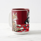 タビー遊キャッツトランプのポーカー ツートーンマグカップ (正面左)