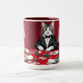 タビー遊キャッツトランプのポーカー ツートーンマグカップ (中央)
