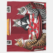 タビー遊キャッツトランプのポーカー フリースブランケット (正面)