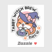 タビー魔女の魔法薬 – かわいいハロウィンの猫デザイン シール (シート)