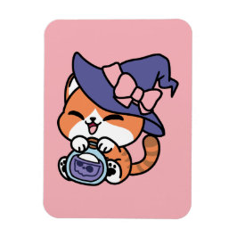タビー魔女の魔法薬 - かわいいハロウィンの猫デザイン マグネット