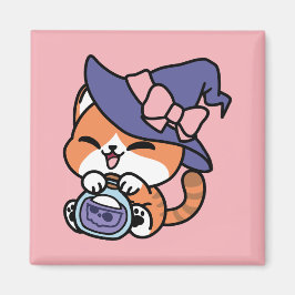 タビー魔女の魔法薬 - かわいいハロウィンの猫デザイン マグネット