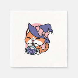 タビー魔女の魔法薬 - かわいいハロウィン猫デザイン スタンダードカクテルナプキン