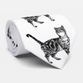 タビー・キャット・キャッツ・白黒・メンズ・ネック・タイ ネクタイ (ロール)