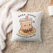 タピオカがすべてをハッピーに クッション (ブランケット)