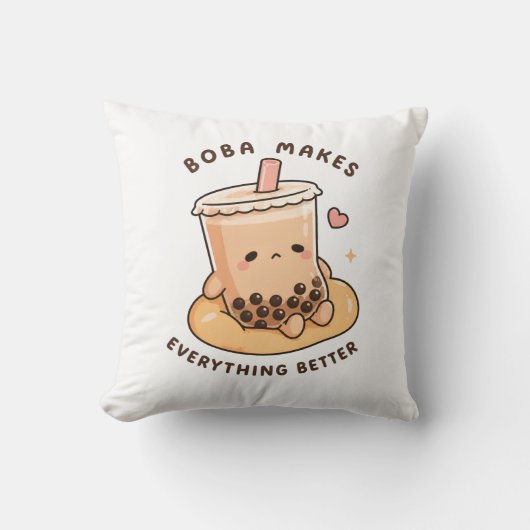 タピオカがすべてをハッピーに クッション (正面)